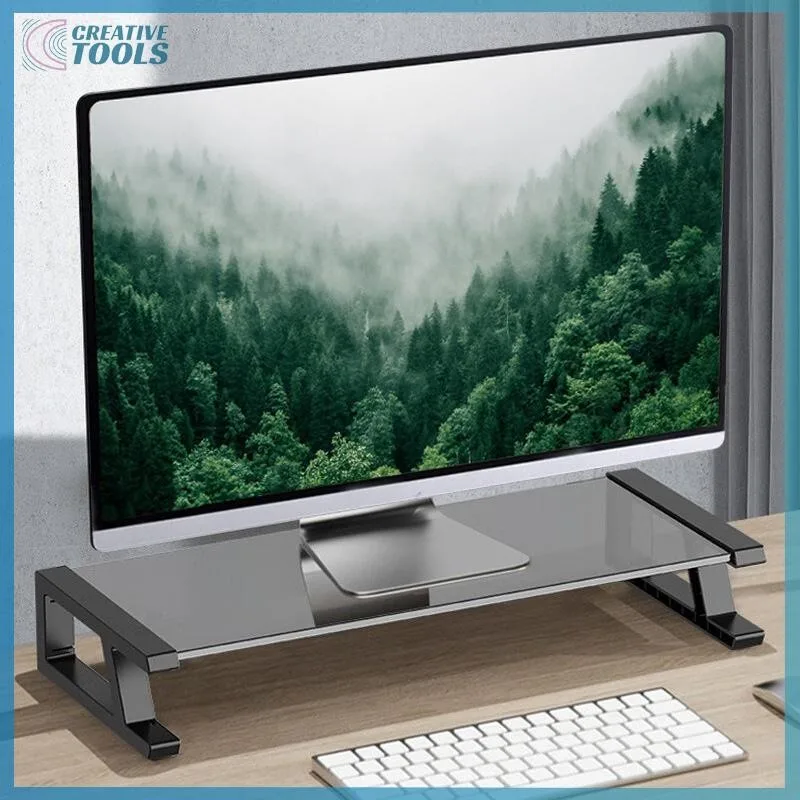 พร้อมสต็อก จอคอมพิวเตอร์ตั้งโต๊ะขาตั้งกระจกพร้อม USB Type-C HUB PC หน้าจอ Riser Holder ที่เก็บเครื่องพิมพ์ คีย์บอร์ด เมาส์ ออแกไนเซอร์ ใหม่