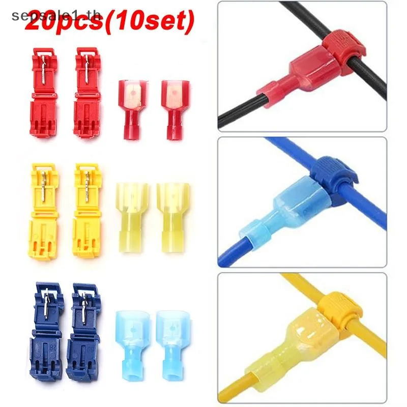 # Sale # 20 ชิ้น T-Tap Splice Wire Connector Insulated Spade Electric Crimp Terminals Kit .