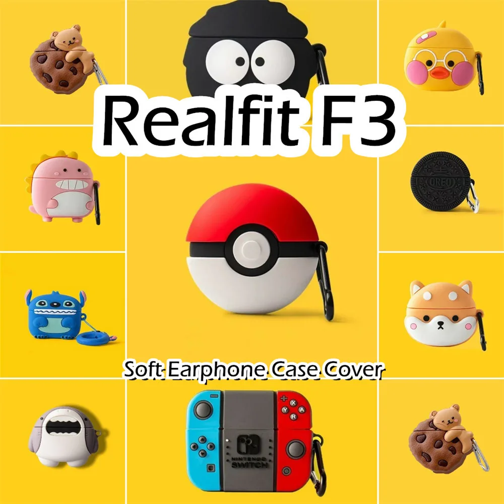 【Case Home 】นําไปใช้กับ Realfit F3 เคส Case เคสหูฟัง การ์ตูนน้ําเย็น ซิลิโคนนุ่ม เคส เคสหูฟัง NO.1