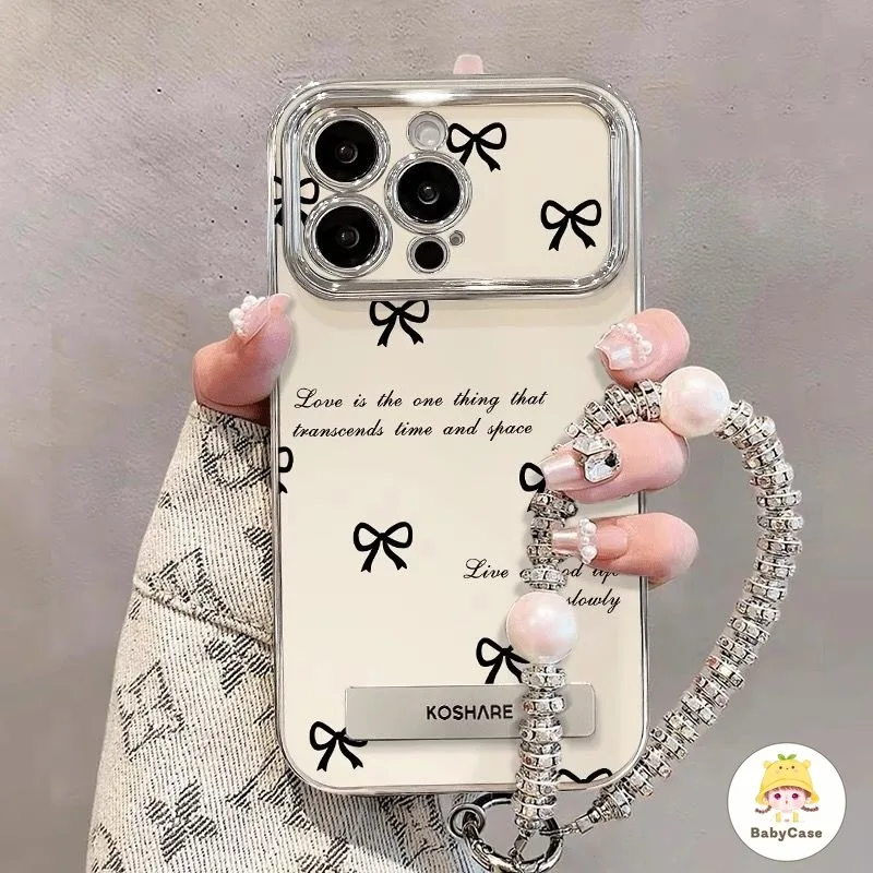 เคสไอโฟน 13 โรแมนติกโบว์ปมดอกไม้สด เคส สำหรับ IPhone 11 16 15 12 14 Pro Max 15 13 7 8 14 16 Plus X XR XS Max แผ่นไฟฟ้า