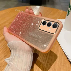 SAMSUNG กรณีsamsung Galaxy A55 A35 A25 A15 5G 4G 2024 Luxury GlitterปลอกSamsung A35 55 25 A15 Gradient Blingใสซิลิโคนฝาครอบเลนส์ป้องกัน