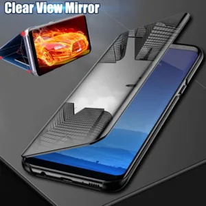 Xiaomi Mi 10T 11T 12T 11 12 13 14 Pro 11Lite 12X หรูหราหนังนาฬิกากระจกClear Flip Holderขาตั้งกันกระแทกโทรศัพท์มือถือกรณี