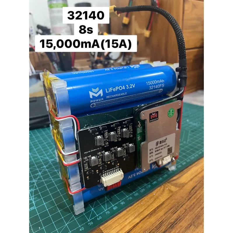แบตลิเธียมฟอตเฟส LiFePO4 32140 8s 25.6V  15