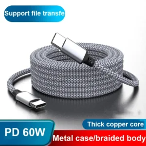 60w ประเภท c ถึง type c 3M 5M 8M สายชาร์จ PD fast Charger สําหรับ Xiaomi Samsung กล้องสายต่อประเภท c cable fast CHARGE