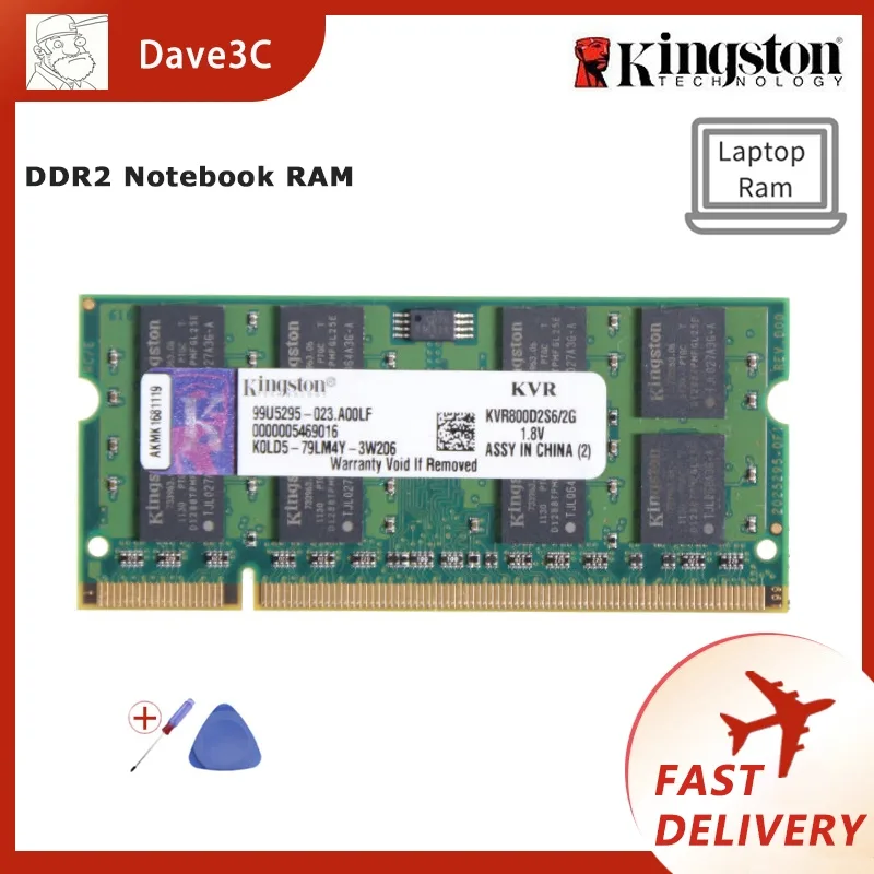 Kingston 2GB โน๊ตบุ๊ค RAM DDR2 667mhz 800mhz 2RX8 PC2-6400S PC2-5300S Notebook RAM SODIMM หน่วยความจําแล็ปท็อป