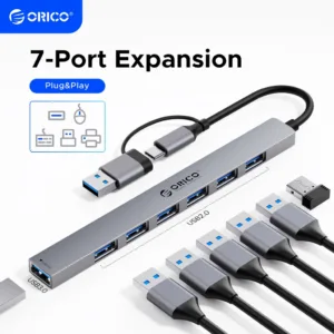 Orico USB HUB USB A/Type C ถึง USB 3.0 HUB อลูมิเนียม USB Splitter OTG อะแดปเตอร์ USB 3.0 Expansion (YSA2)