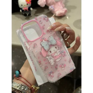 เคสโทรศัพท์มือถือสำหรับ iPhone 7 8 x XS XR xsmax 11 12 13 14 15 16 Pro Max PLUS ขายึดเมโรเล็ตสีชมพูเคสนิ่มหุ้มทั้งเครื่องกันกระแทกกันกระแทกเคส bcmo
