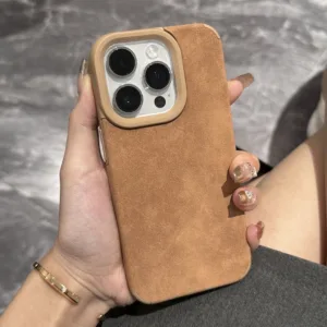 ใหม่แกะหนังเคสโทรศัพท์สําหรับiphone16 15 14 13 12 11 Pro MAX IXS MAX XR XS anti-Shockป้องกันกล้องป้องกันลายนิ้วมือนุ่มปกหลัง