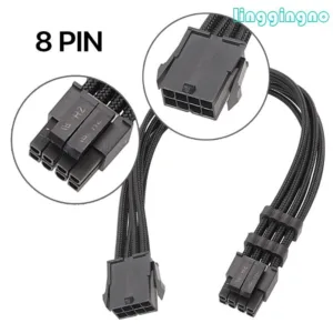 Rr CPU 8Pin หญิง 8 Pin 4 +4 ชายเมนบอร ์ ดอะแดปเตอร ์ สายต ่ อ CPU 8Pin สายไฟ Braided Line