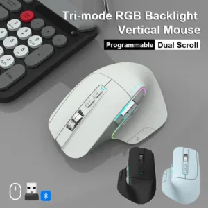 เมาส์ไร้สาย 2400 DPI USB Optical เม้าส์บลูทูธ 2.4 Ghz แบบมีสาย Tri-mode Type-C ชาร์จเมาส์สําหรับเล่นเกมเมาส์คอมพิวเตอร์ Mute Office RGB Ergonomic สําหรับแล็ปท็อปพีซีโน้ตบุ๊ค Ipad