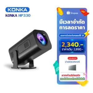 โปรเจคเตอร์ 4k mini projector 4K โปรเจคเตอร์มินิต่อกับมือถือ WiFi และ Bluetooth โปรเจ็กเตอร์พกพาแบบขาตั้งปรับได้ 180° Android 11.0