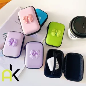 AK กระเป๋าเก็บหูฟังลายผีเสื้อ กระเป๋าเก็บสายชาร์จ USB น่ารัก กระเป๋าใส่เหรียญพกพา กล่องหูฟังอเนกประสงค์ กระเป๋าเก็บหูฟัง