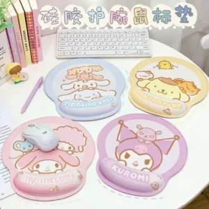 Sanrio สบาย Kuromi Cinnamoroll Melody Crayon Shin-chan แล็ปท็อปสายรัดข้อมือแผ่นรองเมาส์สําหรับ PC แผ่นรองเม้าส์คอมพิวเตอร์