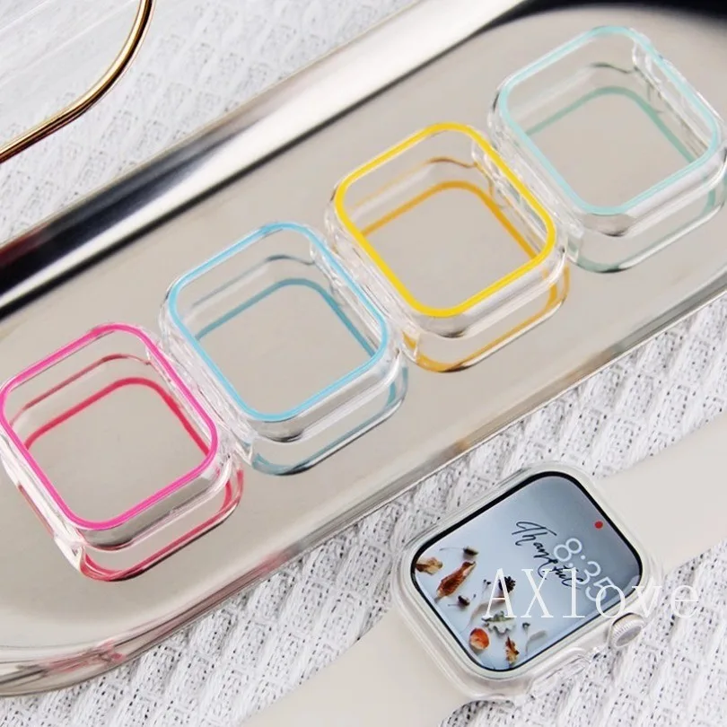 Pc Hard Luminous สําหรับ Apple Watch Case 46 มม.42 มม.Series 10 9 Ultra 2 49 มม.45 มม.44 มม.41 มม.38/40 มม.กันชนกรอบป้องกัน IWatch 8 7 6 5 4 3 SE Accessorie