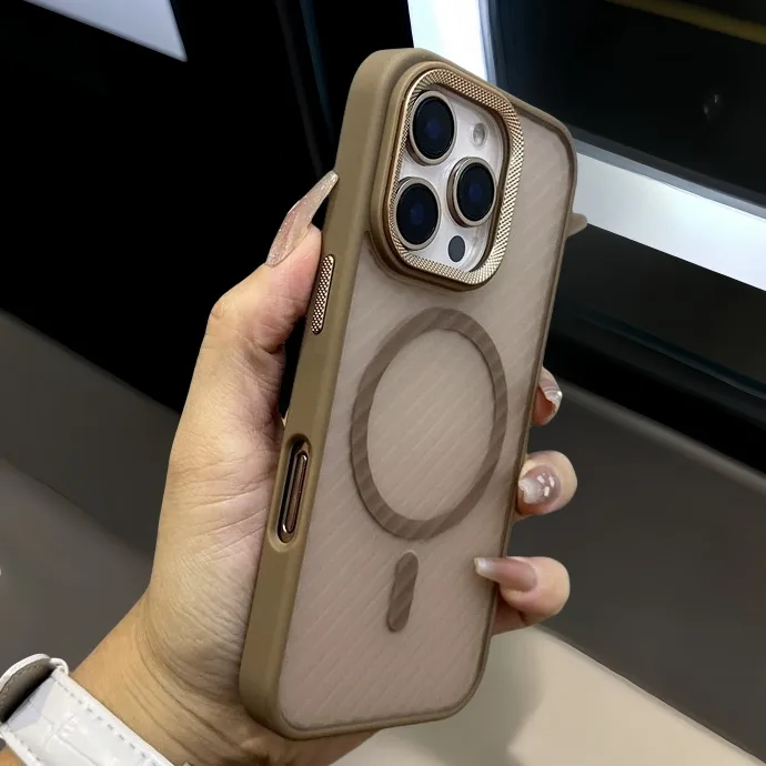【Diamond texture/Diagonal stripes Corrugated/Matte acrylic hard case/Desert】เคส compatible for iphone 11 12 13 14 15 16 pro max case