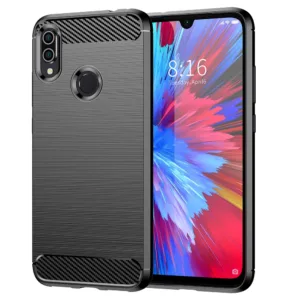 เหมาะสําหรับเคสโทรศัพท์มือถือ Redmi Note 7 Note 7 Pro/Note 7S รูปแบบคาร์บอนไฟเบอร์ฝาครอบป้องกันป้องกันการล่มสลายเคสซิลิโคน