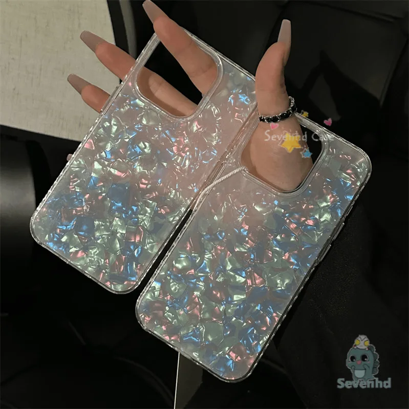 Dreamy ShellรูปแบบINSเกาหลีขั้นสูงแฟชั่นเคสโทรศัพท์สําหรับIPhone 15 14 13 12 11 Pro Max X XR Xs Max 8 7 PlusหรูหราCreativeป้องกันปกหลัง