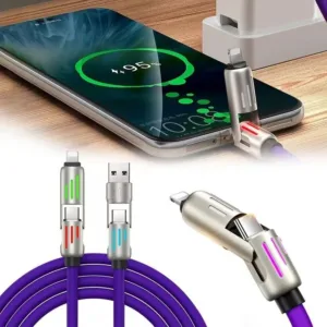 240w Super Fast สายชาร์จ 4 In 1 Multi Connectors Charger หมุนข้อศอก USB Type-C 1.2M โทรศัพท์มือถือสายชาร์จสําหรับ Xiaomi Samsung