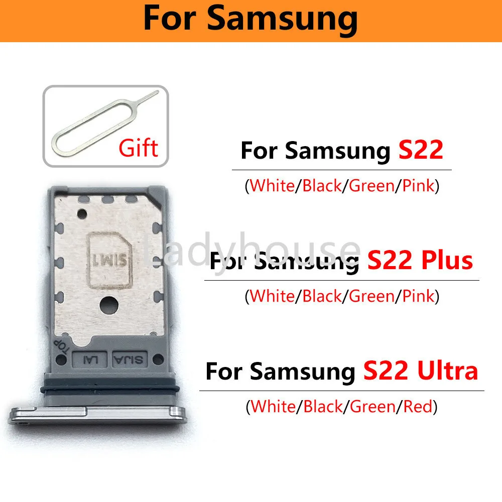 ซิมการ์ดผู้ถือถาดผู้ถืออะแดปเตอร์ซ็อกเก็ตสําหรับ Samsung S22 Plus / S22 Ultra Micro Nano ซิมการ์ดพร้อมชิ้นส่วนเปลี่ยนพิน