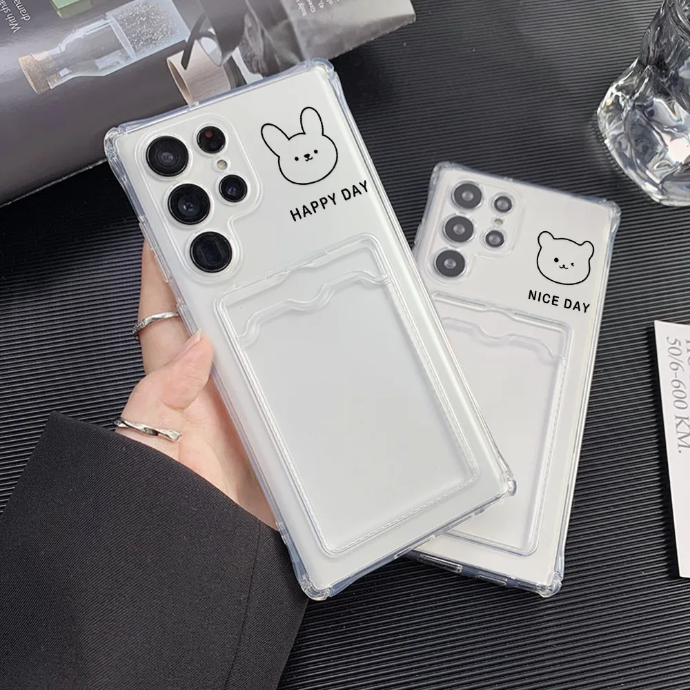 เคสใส สำหรับ  TPU  เคส for Samsung A55 A54 A05s S23 FE S24 S22 Ultra A15 A12 A35 A34 5G ซองใส่บัตรรูปถ่ายแบบใสสำหรับ