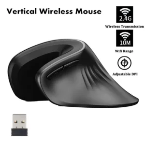 เมาส์ไร้สายแนวตั้ง 2.4G Ergonomic Slient เม้าส์ DPI ปรับได้ 6 ปุ่มเมาส์สําหรับเล่นเกมสําหรับ PC แล็ปท็อปเดสก์ท็อปโน้ตบุ๊ค