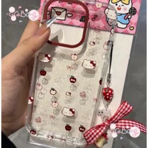 เทรนด์ใหม่ เคสลายผลไม้คิตตี้โบว์เกล็ดหิมะ เคสไอโฟน 11 15 13 XR 12 14 Pro Max 14 15 7 8 6s Plus XS Max X SE เคส