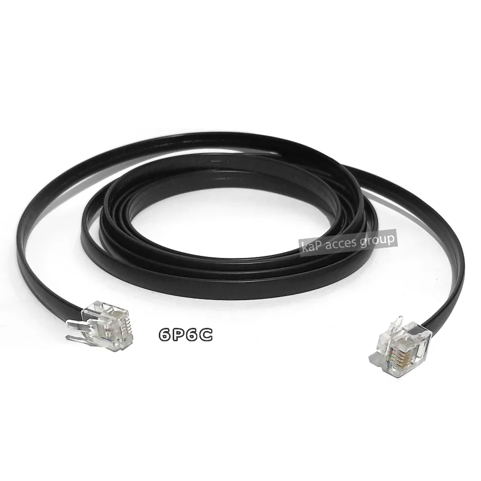 สายโทรศัพท์ หัวแบบเอียงทางซ้าย 6p6c 6 pin คอร์ สายสำเร็จ ความเร็วสูง