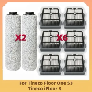Fit For Tineco Floor One S3 / Tineco iFloor 3 Cordless Wet Dry Vacuum Cleaner Spare Parts Roller Brush and Hepa Filter