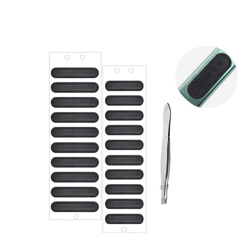 ลําโพงโทรศัพท์สติกเกอร์กันฝุ่น Protector ตาข่ายป้องกันฝุ่นกาวและ Tweezer สําหรับ iPhone 15 14 13 12 Pro Max 11