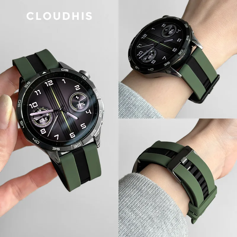 สายรัดข้อมือซิลิโคน 22 มม. เหมาะสําหรับ Huawei Watch gt5/gt4/gt3/gt2/gt5pro 46 มม.กีฬา watch3/4/PRO สายคล้อง 20 มม.
