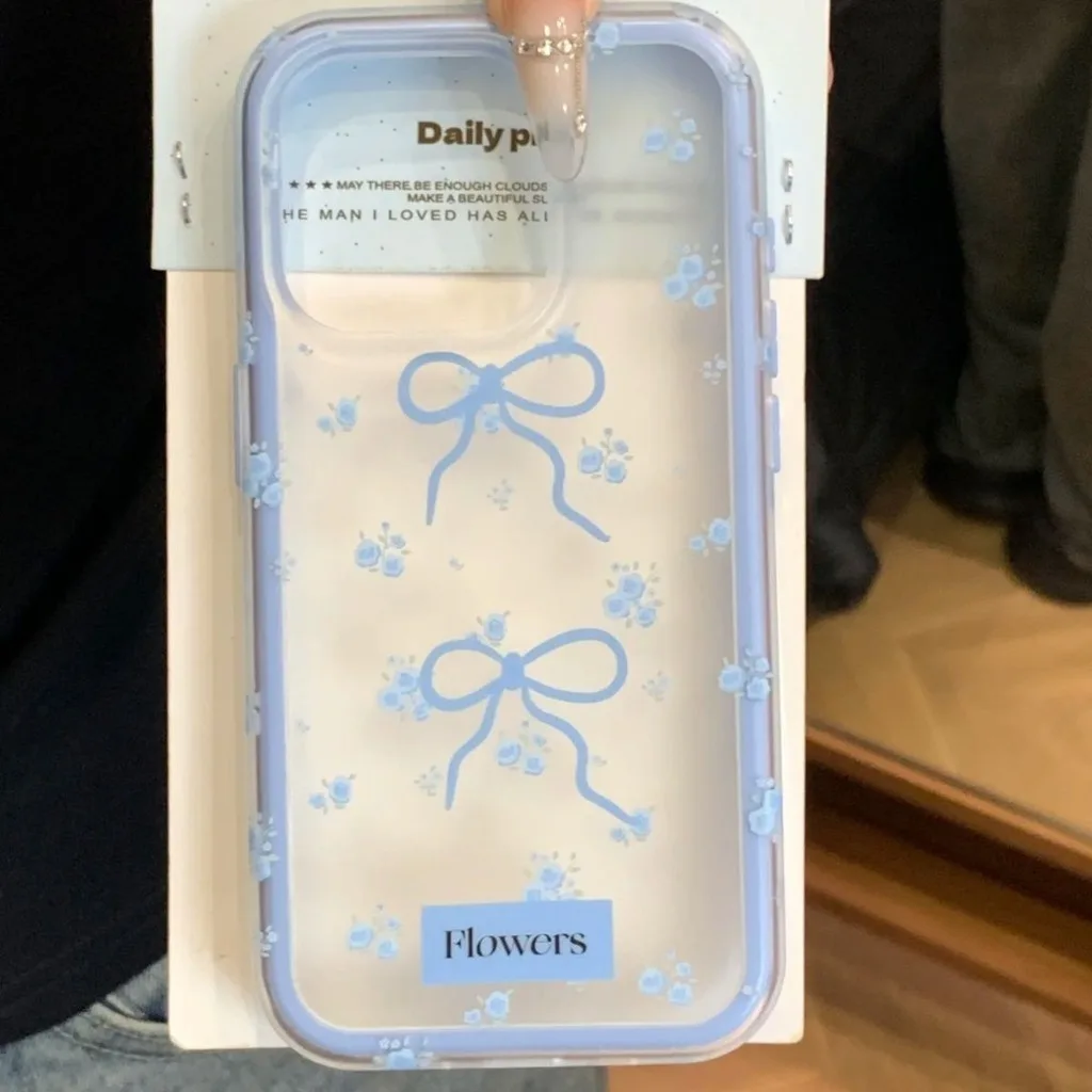{จัดส่งด่วน} เคสโทรศัพท์แบบนุ่มซิลิโคนใสลายดอกไม้โบว์เหมาะสําหรับ iPhone x/xs/xr/xsmax/7/8plus/11Promax/12/13/14Promax/15 เคสกันกระแทกแบบรวมทุกอย่าง