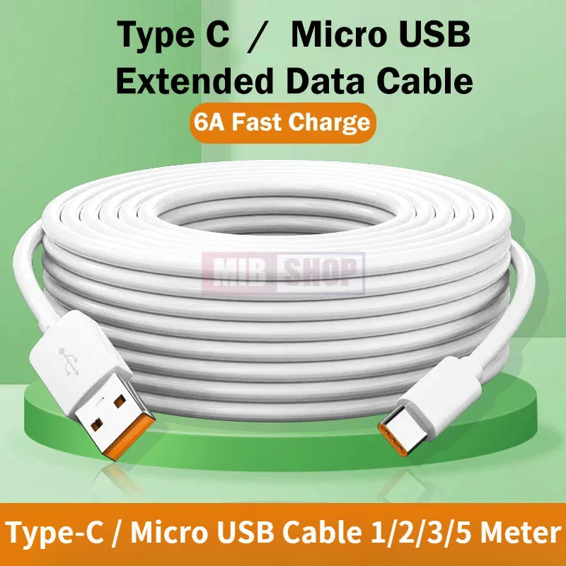 6a USB to Type C Micro Cable 5M/3M/2M/1Meter Fast Charge Universal Data Cable สําหรับ 15 Samsung