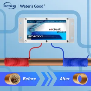 Ispring ED2000 ทั้งบ้านน้ําอิเล็กทรอนิกส์ Descaler ครีมนวดผมทางเลือกอิเล็กทรอนิกส์ปราศจากเกลือ Hard Water Conditioner ช่วยลด Limescale ป้องกันเงินฝากสร้าง