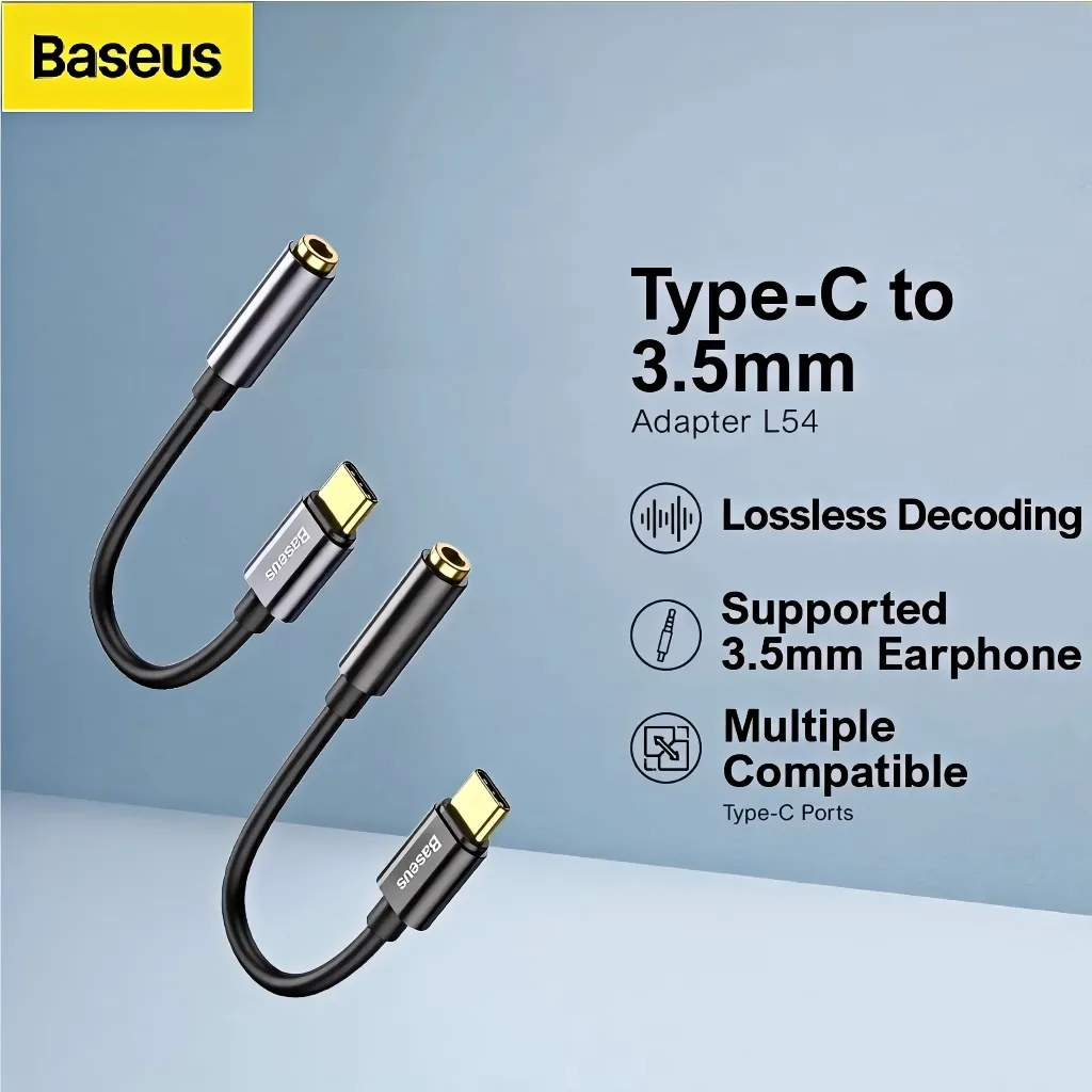 Baseus อะแดปเตอร์แปลงสายหูฟัง USB Type C 3.5 มม.Aux สำหรับ Huawei Xiaomi 9 Oneplus ipad