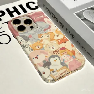 แบบเต็มหน้าจอสัตว์ iPhone เคสมือถือ iphone14promax ฟิล์ม15เรียบง่าย12พรีเมี่ยม11เคสแข็ง xr7813