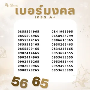 เบอร์มงคลเกรดA ชุดเลข56 65 ชุด3