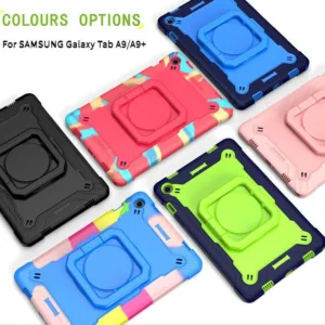 สำหรับ Samsung Galaxy Tab A9 + 5G 11 นิ้ว SM-X210 X216B เคสแท็บเล็ต A9 8.7 นิ้ว SM-X110 X115N กรณี 360 หมุนพกวงเล็บเด็กความปลอดภัยกันกระแทกป้องกันกรณี