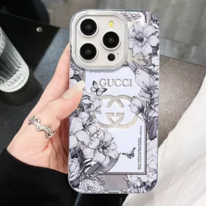 เคสไอโฟน16 15 14 13 12 11 Pro Max Case Case หรูหรา กันกระแทก ดอกไม้ ซิลิโคน Compatible เคส iPhone 16PM