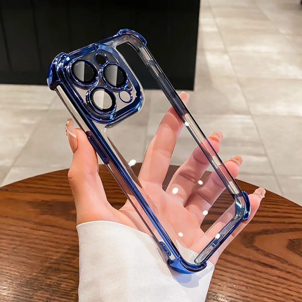 เคสโทรศัพท์เหมาะสําหรับiphone 16 Pro Max 16Plus 15 14 13 Pro Max 14Plus 15Plusโปร่งใสกันกระแทกป้องกันกรณีเลนส์