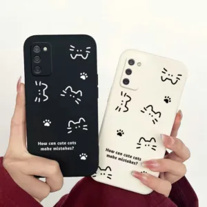 SF| เคส สำหรับ Realme GT2 GT Neo 2 2T 3 5 Master 7 Pro 9i 10 Pro Plus C30 C30S C31 C33 C53 C55 Narzo 50 5G 50i Prime Soft Cartoon Cute Line Drawn Cat Footprints Case