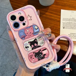 แมวลูกแมว ที่น่ารักความคิดสร้างสรรค์เคสเข้ากันได้กับ IPhone 11 13 14 12 15 Pro Max 7Plus 6s 14 8 6 Plus XR X XS Max SE