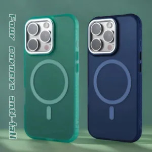 【Four corners anti-fall/Matte acrylic hard case/Green】เคส compatible for iphone 11 12 13 14 15 16 pro max case