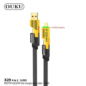 OUKU X29 4in1 สายชาร์จเร็ว PD27W+QC65W fast charger data cable สายชาร์จยาว 1.2 เมตร รองรับชาร์จเร็ว