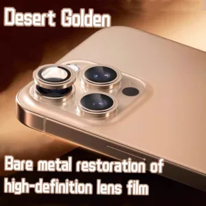 Desert Golden แบบบูรณาการประเภทกล้องเลนส์ Protector สําหรับ iPhone 16ProMax 16Pus 11 12 13 14 15ProMax 14 15Plus กระจกนิรภัยป้องกันกล้องฟิล์ม