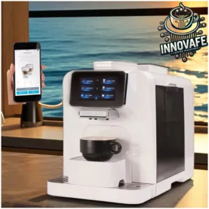 เครื่องชงกาแฟอัตโนมัติเชื่อมต่อ Tuya appทำกาแฟออนไลน์ มีตู้เย็นในตัว