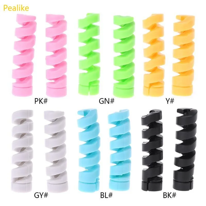 Pealike 2 ชิ้นชุดสายเคเบิลข้อมูลแขนป้องกันสําหรับสายชาร์จ USB สายเกลียวสําหรับโทรศัพท์สมาร์ทลวด Fix Accesso