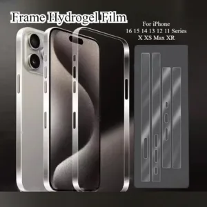 Side HD Clear TPU Hydrogel Film สําหรับ iPhone 16 15 14 13 12 11 Pro Max 14 15 16 Plus 12 13 Mini X XS Max Xr กรอบป้องกัน TPU Clear Matte Hydrogel ฟิล์มสติกเกอร์บางเฉียบ