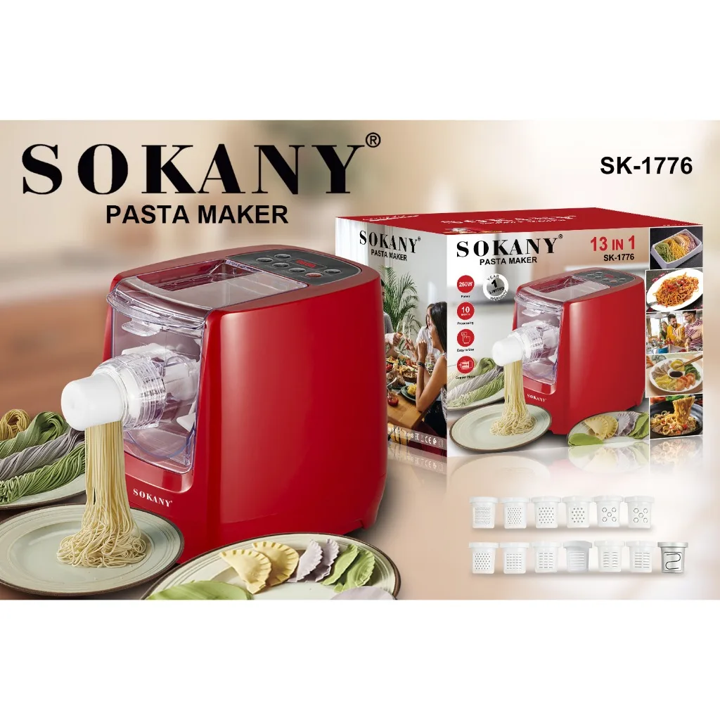 SOKANY 260W เครื่องทำเส้นบะหมี่ เครื่องทำเส้นบะหมี่อัตโนมัติ เครื่องทำเส้นบะหมี่ไฟฟ้า รับประกัน 1ปี