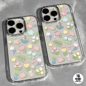 【ส่งจากไทย】เคสไอโฟน11 For iPhone 11 13 12 14 15 Pro Max X XS 7 Plus เคส รูปแบบโปร่งใส Small Flower ซิลิโคนนุ่มกันกระแทก
