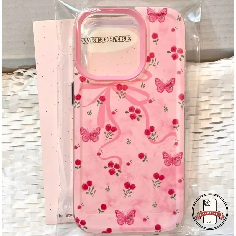 แฟชั่นผีเสื้อโรแมนติกแฟชั่นดอกไม้สดสำหรับ เคส Redmi 12C 10C 10 12 13C 9 9A 9C 10A Note 8 13 11s 10 11 9 12 Pro POCO M3